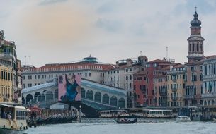 rialto bridge on the Grand Canal in venezia