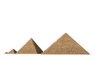 a series of pyramids from the large to the small