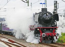 Steam Locomotive on a railroad