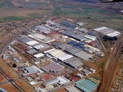 aeria; view of industrial city, South Africa, Johannisburg