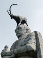 sculpture of a politician with a capricorn on his head in hamburg