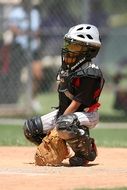 Baseball Catcher sitting