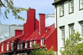 old House with Red Roof, Canada, Quebec