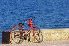 red Bicycle by the water, montegiordano marine