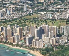 photo panorama of skyscrapers in Honolulu