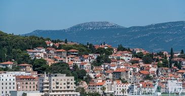 houses near the mountains in Croatia