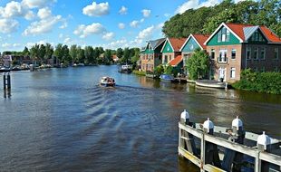 historic village houses on the river