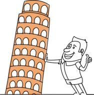 Pisa Tower Tourist drawing