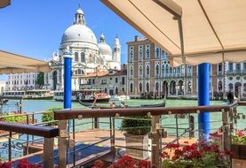 Venetian channel in sunny day