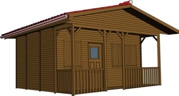 Simple wooden house clipart