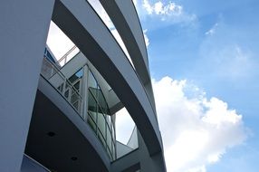 concrete rings on a modern building
