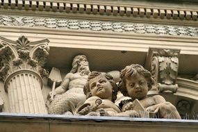 Statues of angels on the stock exchange in Frankfurt