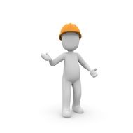 white man in a helmet as a 3d model