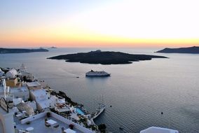 sunset on santorini island