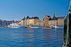 Stockholm city panorama view from the water