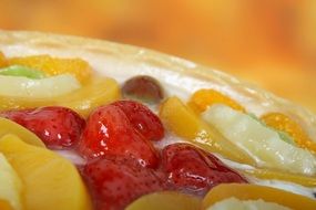 cake with cream and fruit