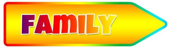 drawn arrow with the inscription family