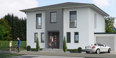 visualization of the house with white walls for the family