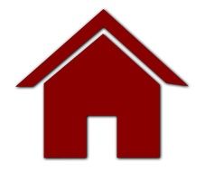 abstract simple maroon house, icon