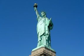 green statue of Liberty in the America