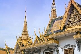ornate golden roof of Royal Palace, Cambodia, Phnom Penh