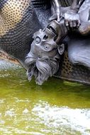 skeleton statue in the fountain in Nuremberg