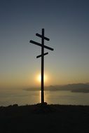 cross in the sunset at crimea