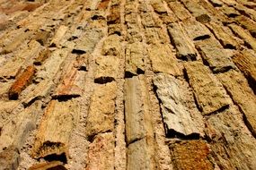 brown brick wall closeup