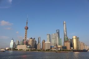 distant view of modern architecture in shanghai