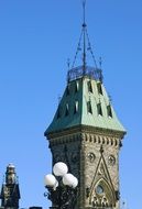distant view of the church bell tower in ottawa