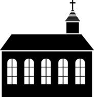 graphic drawing of a black church