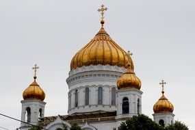 russian orthodox church with golden roofs