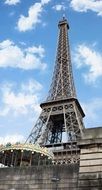 Eiffel Tower on a blue sky background, france, paris