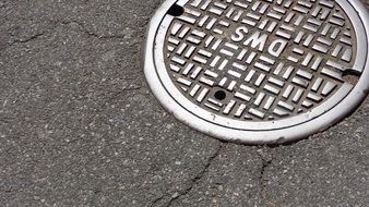 hatch of a city sewer