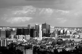 black and white cityscape of brussels