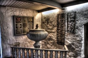 baptismal font in the church
