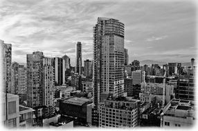 black and white panorama of vancouver