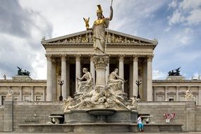 The Main Entrance Of The Parliament Of Vienna