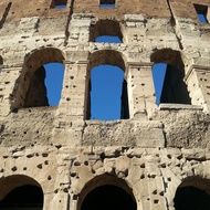 Colosseum Building, detail of facade, Italy, Rome