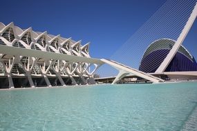 Science Museum with the water in Valencia, Spain