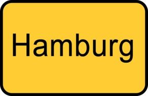 clipart of road sign of Hamburg