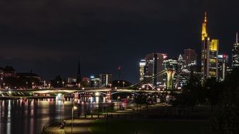 Frankfurt at night time