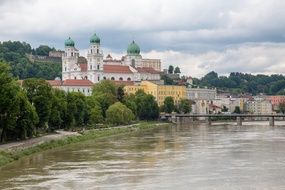 summer view of Old Town at Danube river, Germany, Passau