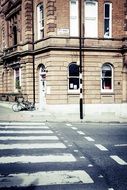 Zebra crossing road in city