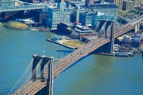 New York city brooklyn bridge view from above