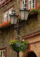street lamp with floral decorations