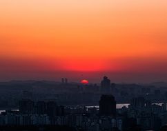 beautiful sunset over Seoul