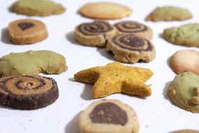 different types of colorful cookies on the table