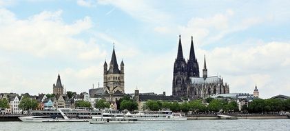 Cologne Cathedral by the river in Germany