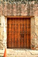 orange Wooden Door, guatemala, antigua